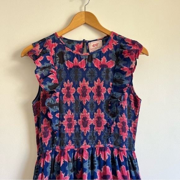 Banjanan Iris Dress in Shibori Clamp Dye Blueprint - Picture 5 of 16